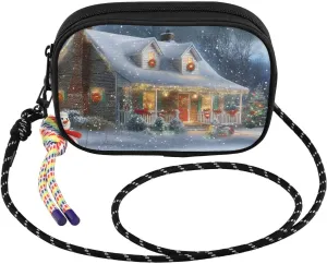 Small Crossbody Bags Christmas Snowman Scene for Women Cell Phone Purses Shoulder Bag Handbag with Adjustable Strap