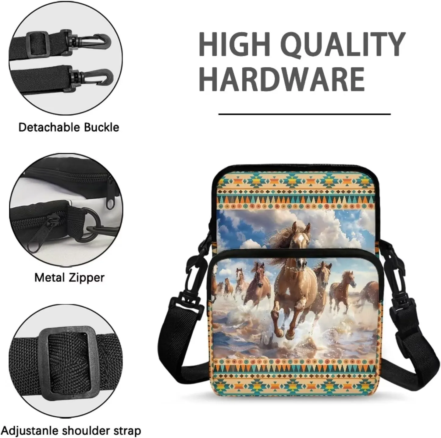 Small Crossbody Bags for Women Men, 2 Layer Messenger Sling Bag Waist Fanny Pack