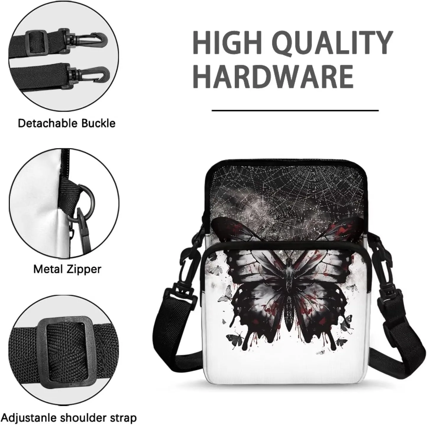 Small Crossbody Bags for Women Men, 2 Layer Messenger Sling Bag Waist Fanny Pack