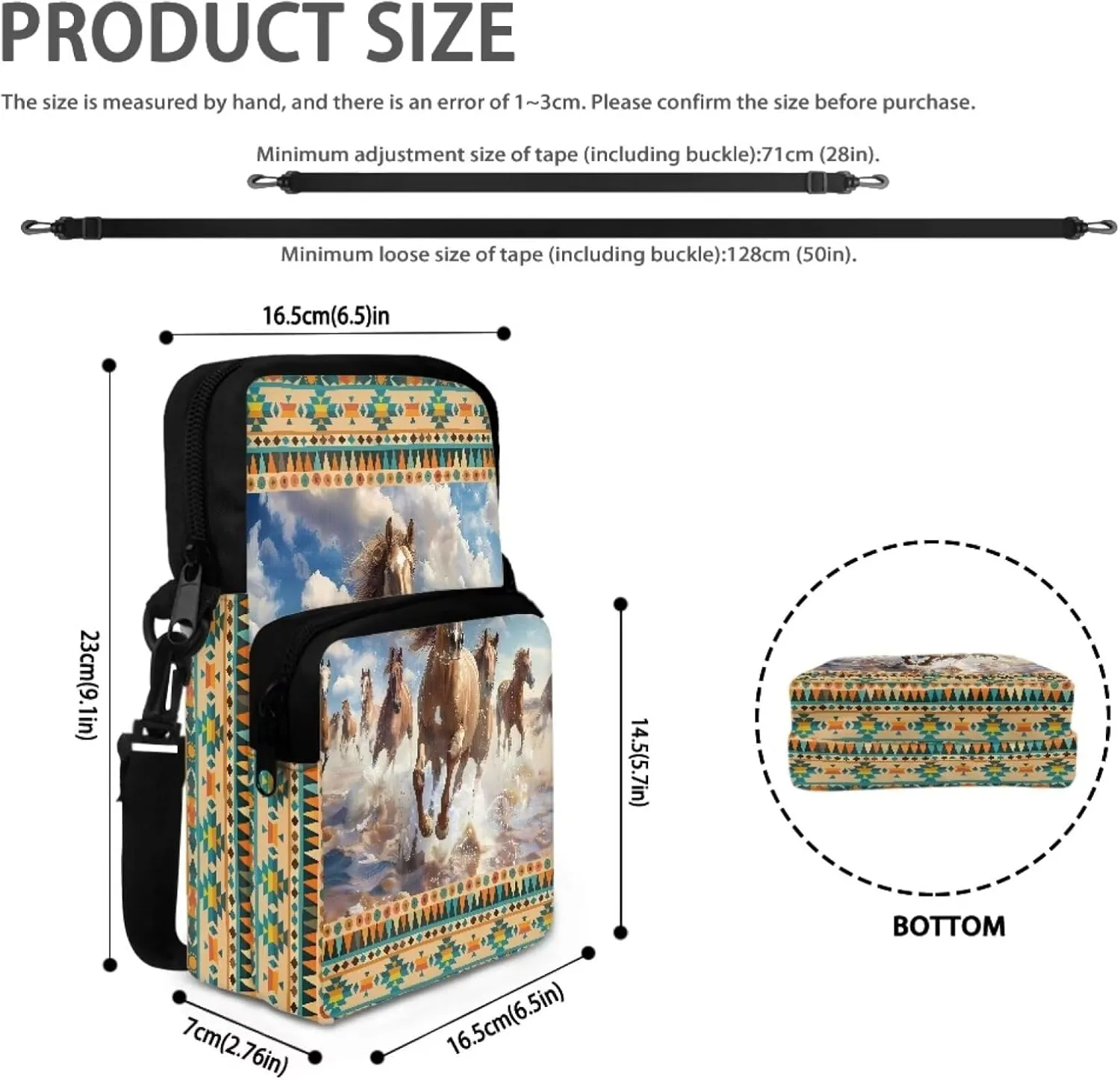 Small Crossbody Bags for Women Men, 2 Layer Messenger Sling Bag Waist Fanny Pack