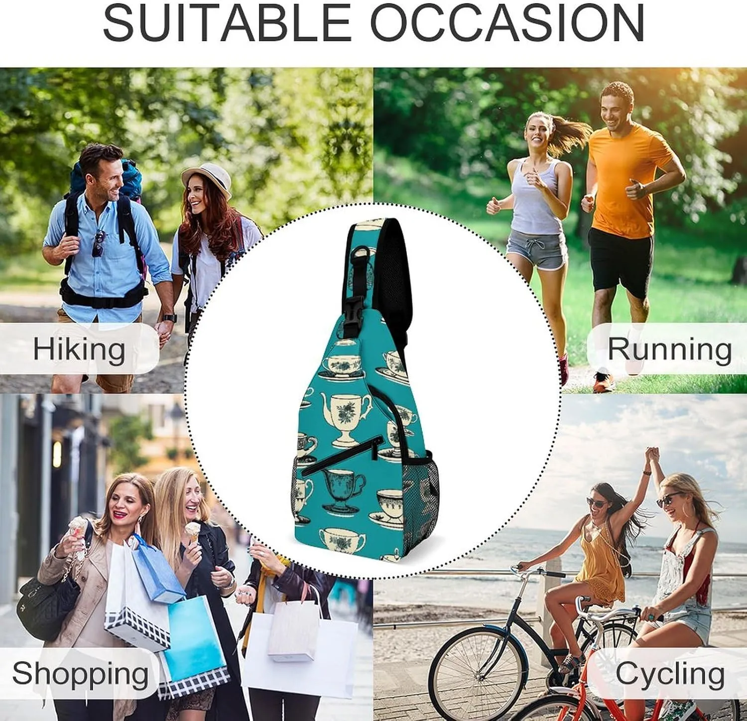 Small Crossbody Sling Backpack Mustard Yellow And Brown Chest Bags for Traveling Chest Fashion Shoulder Bag