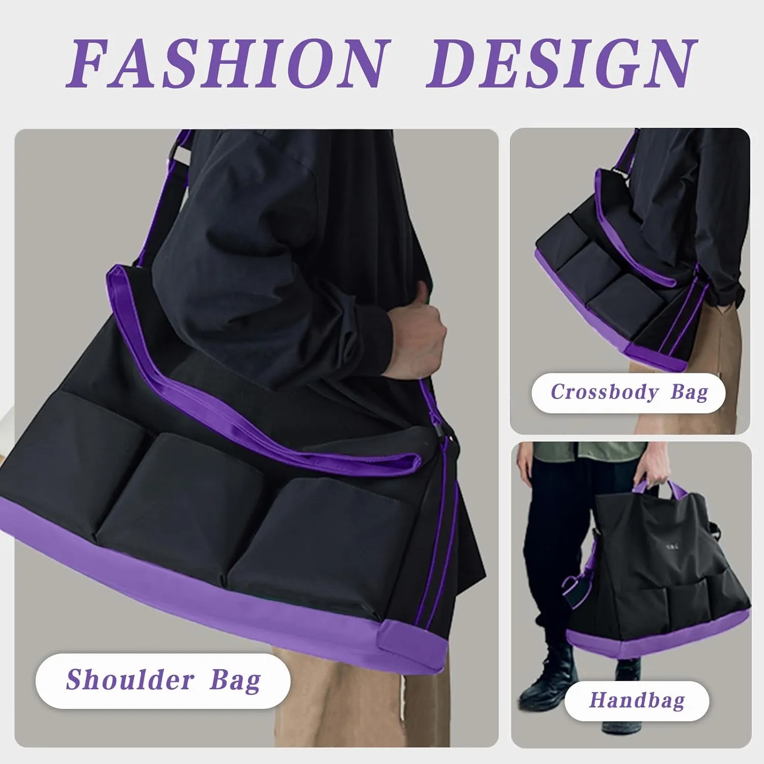 Small Gym Bag with Shoe Compartment for Men & Women, Weekend Travel Overnight Bags, Personal Item Duffle Carry On Bag with Wet Pocket(Black Violet)
