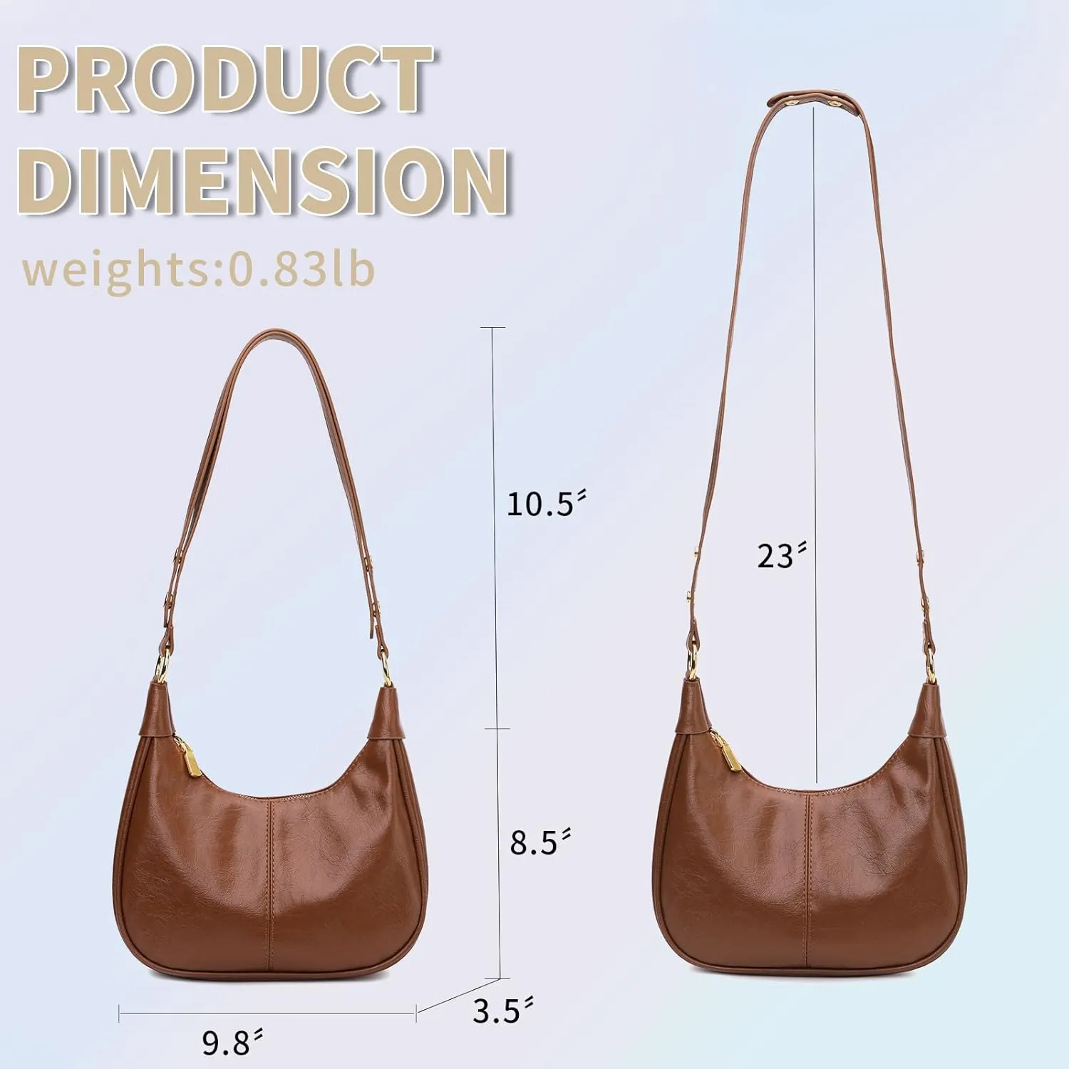 Small Hobo Bags Retro Crescent Shoulder Purse Women Soft Crossbody Handbag
