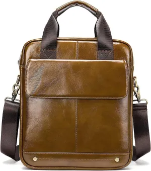 Small Messenger Bag for Men Retro Handbag, Tablet Handbag Vintage Leather Messenger Bag Casual Shoulder Bag