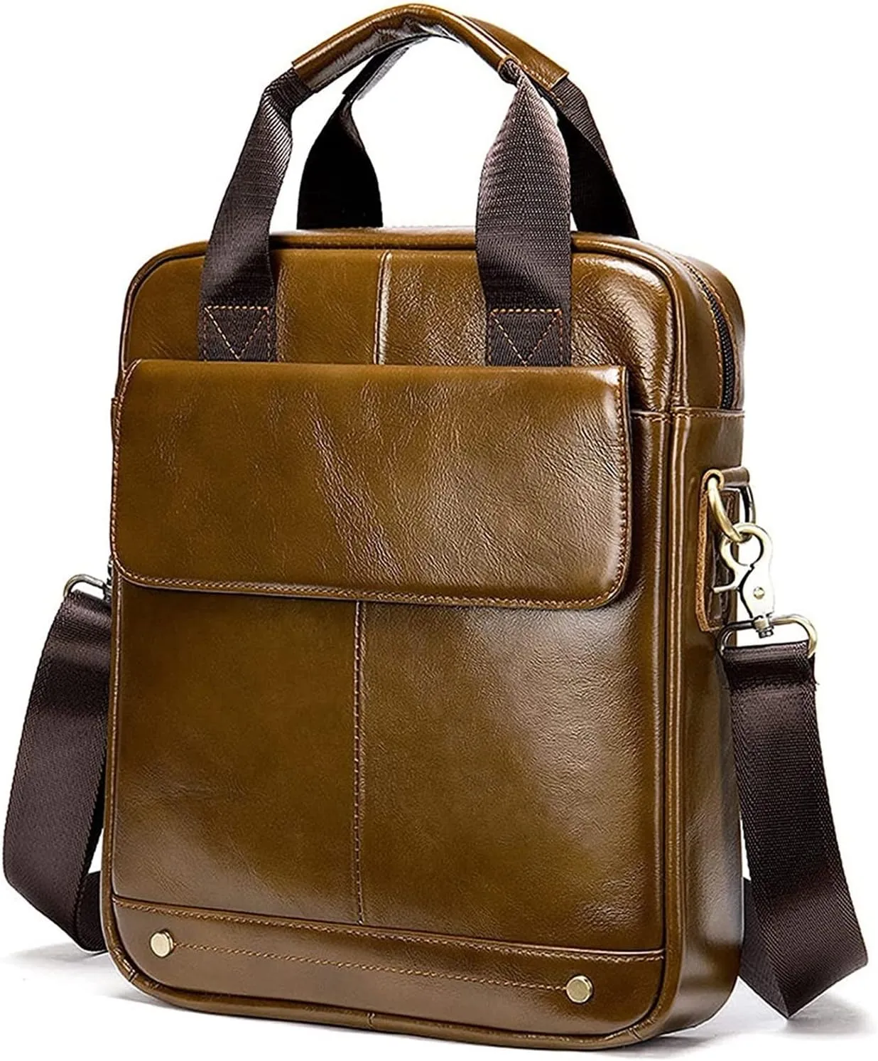 Small Messenger Bag for Men Retro Handbag, Tablet Handbag Vintage Leather Messenger Bag Casual Shoulder Bag