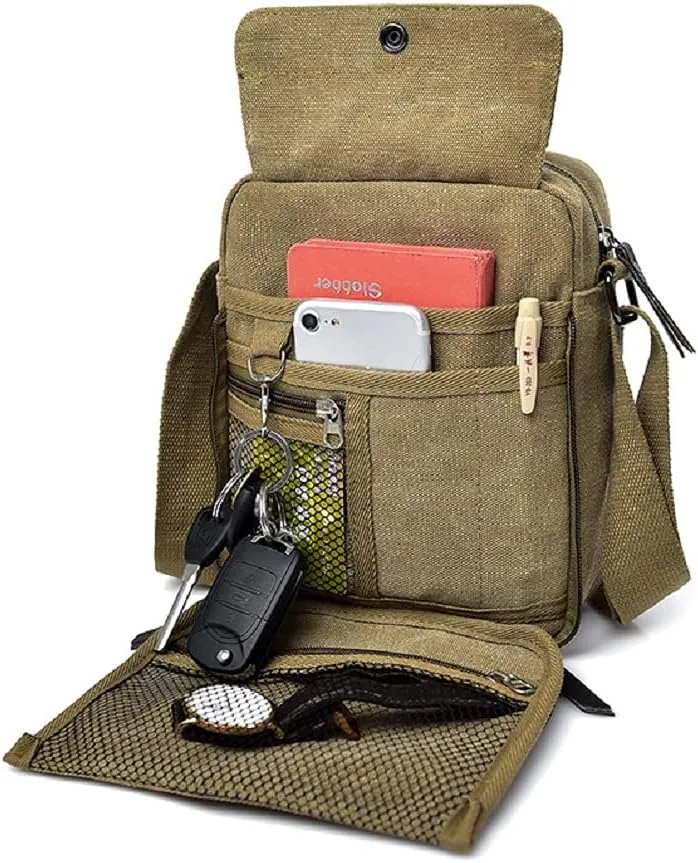 Small Shoulder Bags Canvas Travel Purse Casual Messenger Bag Mens Womens Mini Crossbody Purse