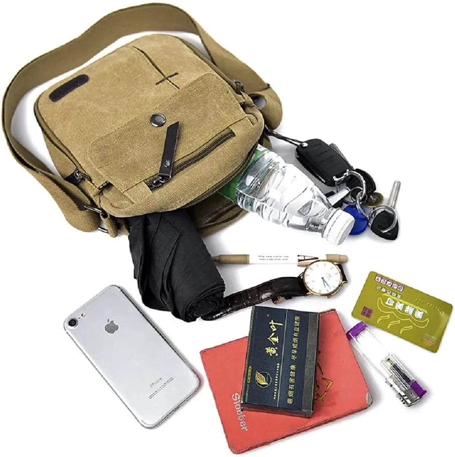 Small Shoulder Bags Canvas Travel Purse Casual Messenger Bag Mens Womens Mini Crossbody Purse