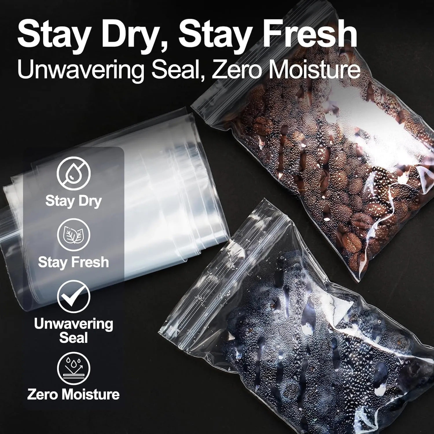 Small Zip Bag, 1200ct 2x2'' Premium Small Plastic Baggies Resealable, 2 Mil(2 Layer) Ultra Strong & Durable Small Zip Top Lock Bag for Jewelry and Small Business - Clear, ZB-22