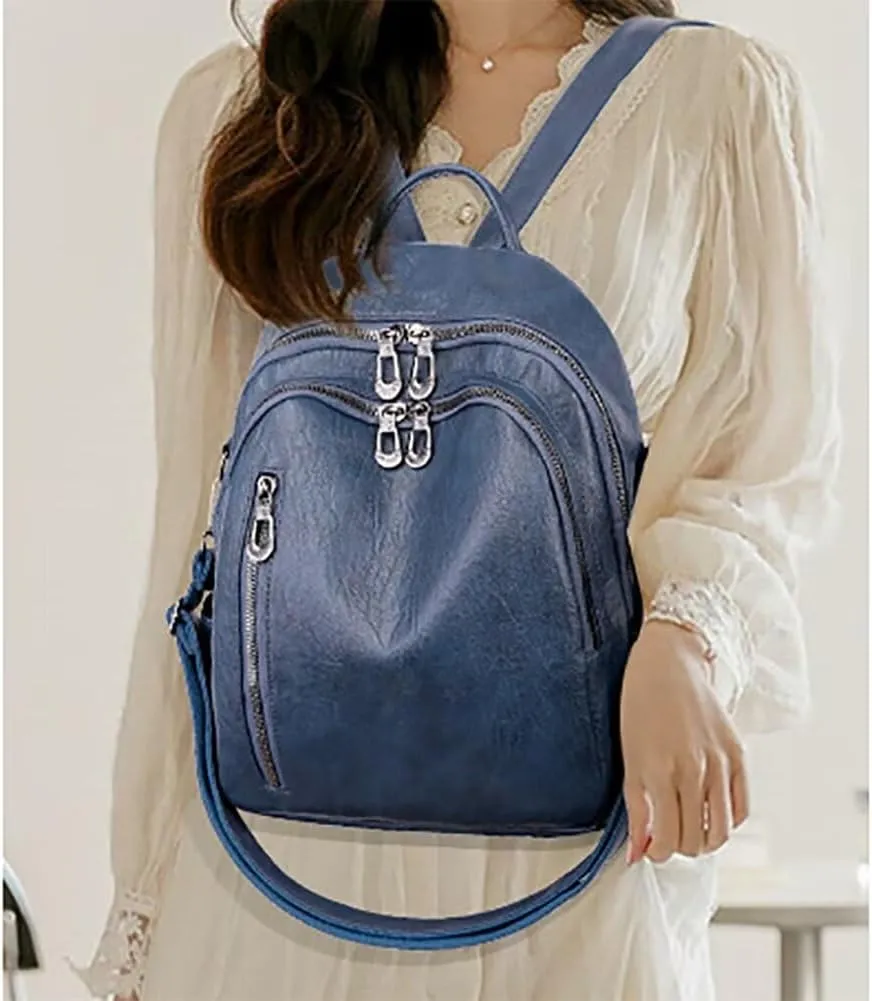 Soft Leather Backpack Purse for Women Convertible Rucksack Designer Shoulder Bag Waterproof Travel Satchel Bag Daypack
