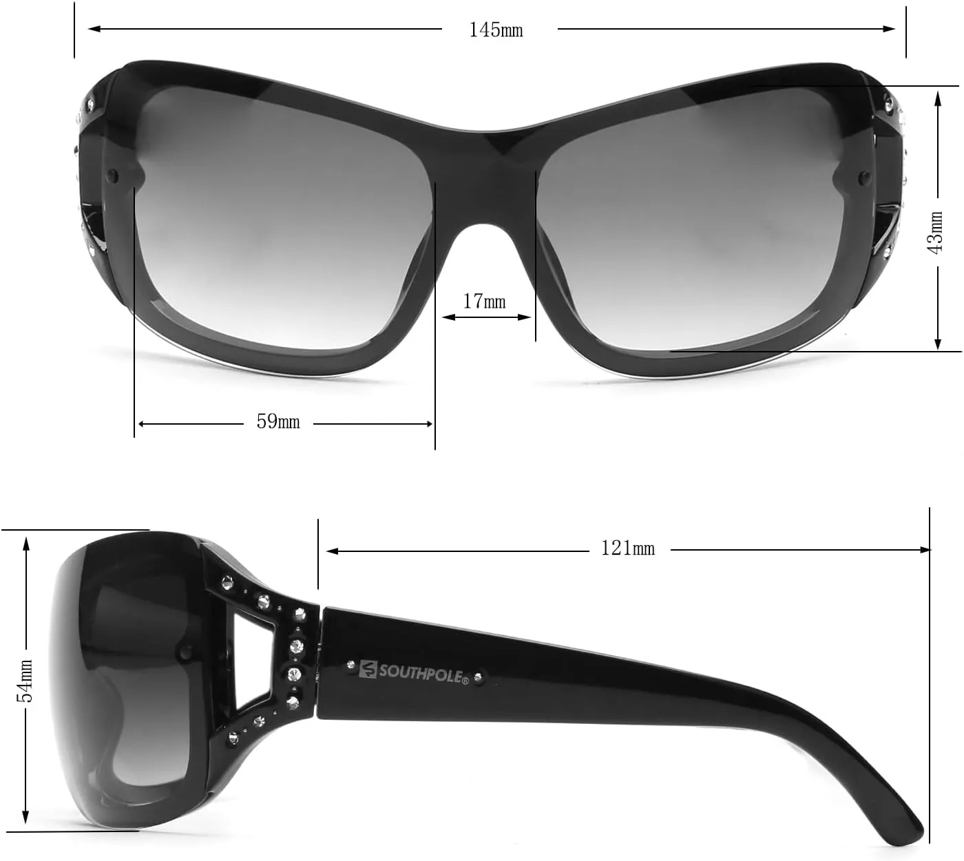 Southpole Women's Rectangular Sunglasses