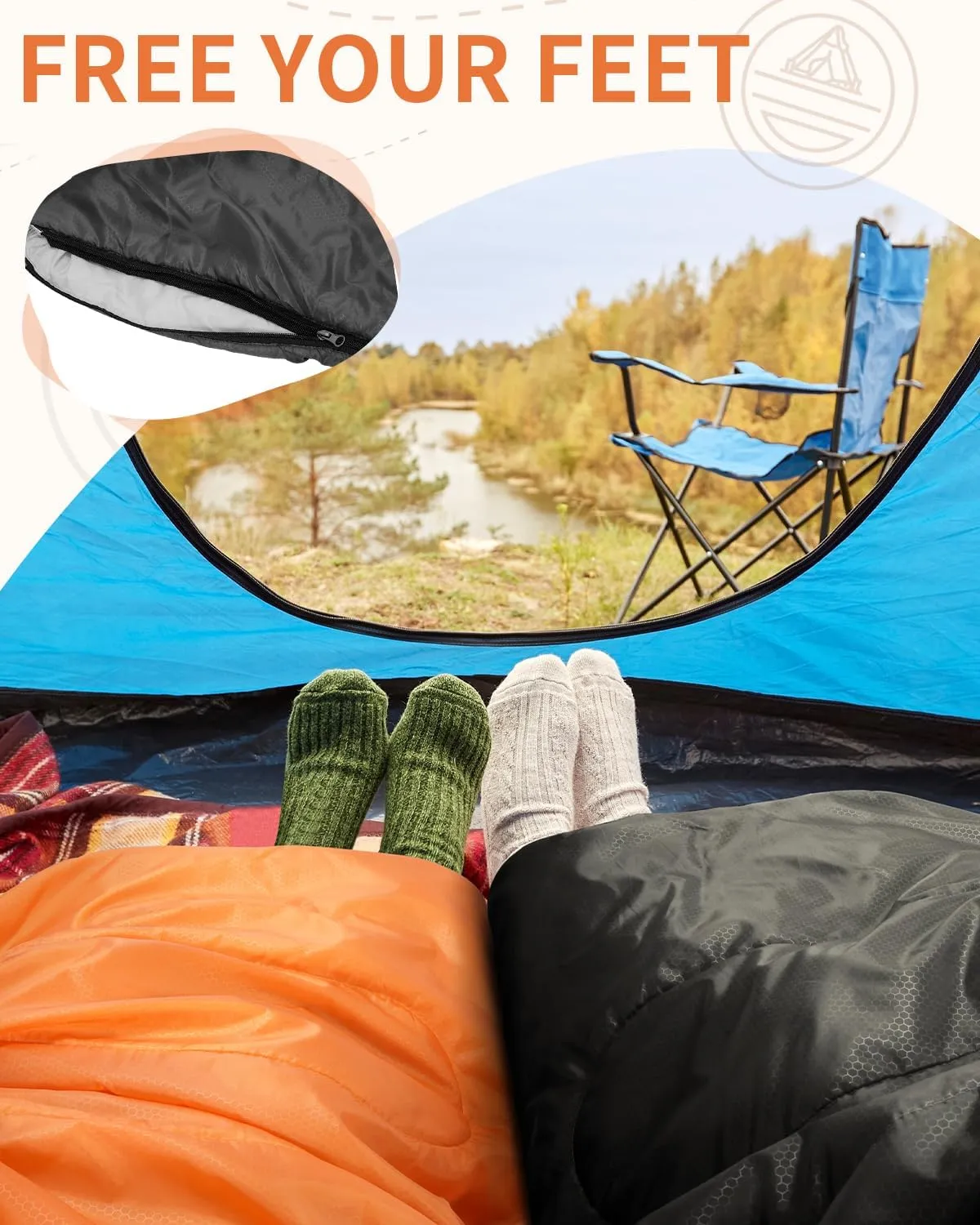 Sportneer Sleeping Bags for Adults, Warm & Cold Weather Sleeping Bag for Adults Kids Boys Girls - Lightweight Compact Camping Gear Equipment, Traveling, Backpacking, Hiking
