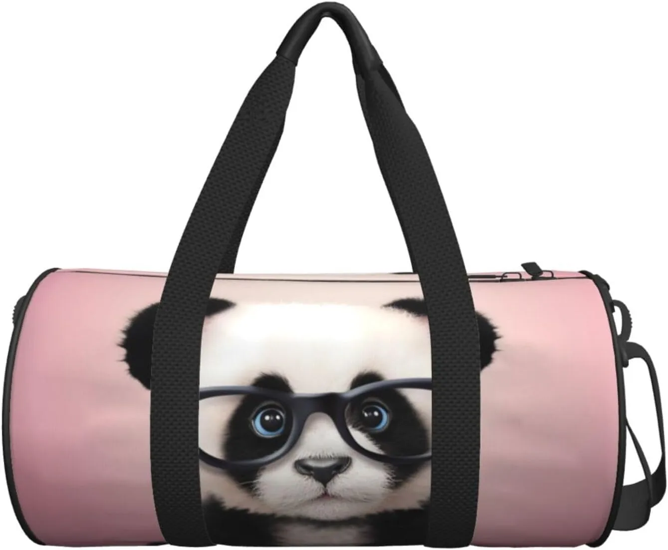 Sports Gym Bag for Women Men Travel Duffel Bag Tote Weekender Bag Carry on Overnight Bag for Travel Swimming Fitness Workout Sports Baby panda with glasses Duffle Bag