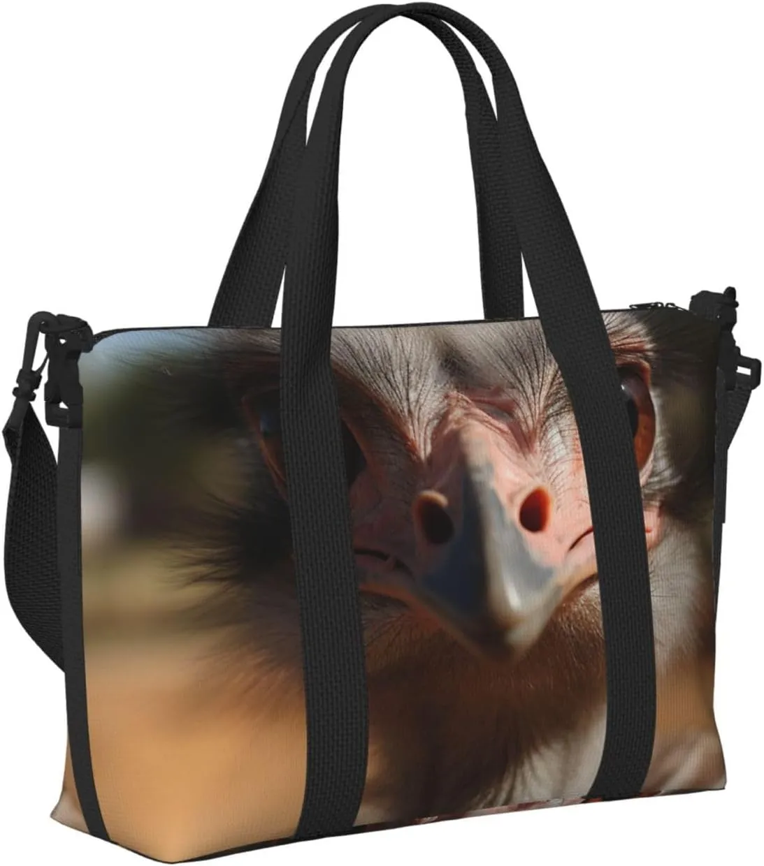 Sports Gym Bag for Women Men Travel Duffel Bag Tote Weekender Bag Carry on Overnight Bag for Travel Swimming Fitness Workout Sports Cute Ostrich Duffle Bag