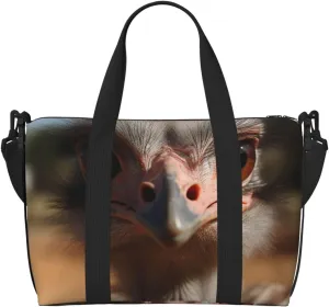 Sports Gym Bag for Women Men Travel Duffel Bag Tote Weekender Bag Carry on Overnight Bag for Travel Swimming Fitness Workout Sports Cute Ostrich Duffle Bag