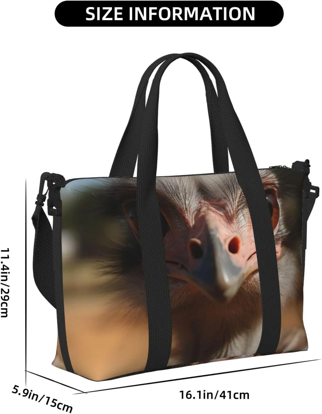 Sports Gym Bag for Women Men Travel Duffel Bag Tote Weekender Bag Carry on Overnight Bag for Travel Swimming Fitness Workout Sports Cute Ostrich Duffle Bag