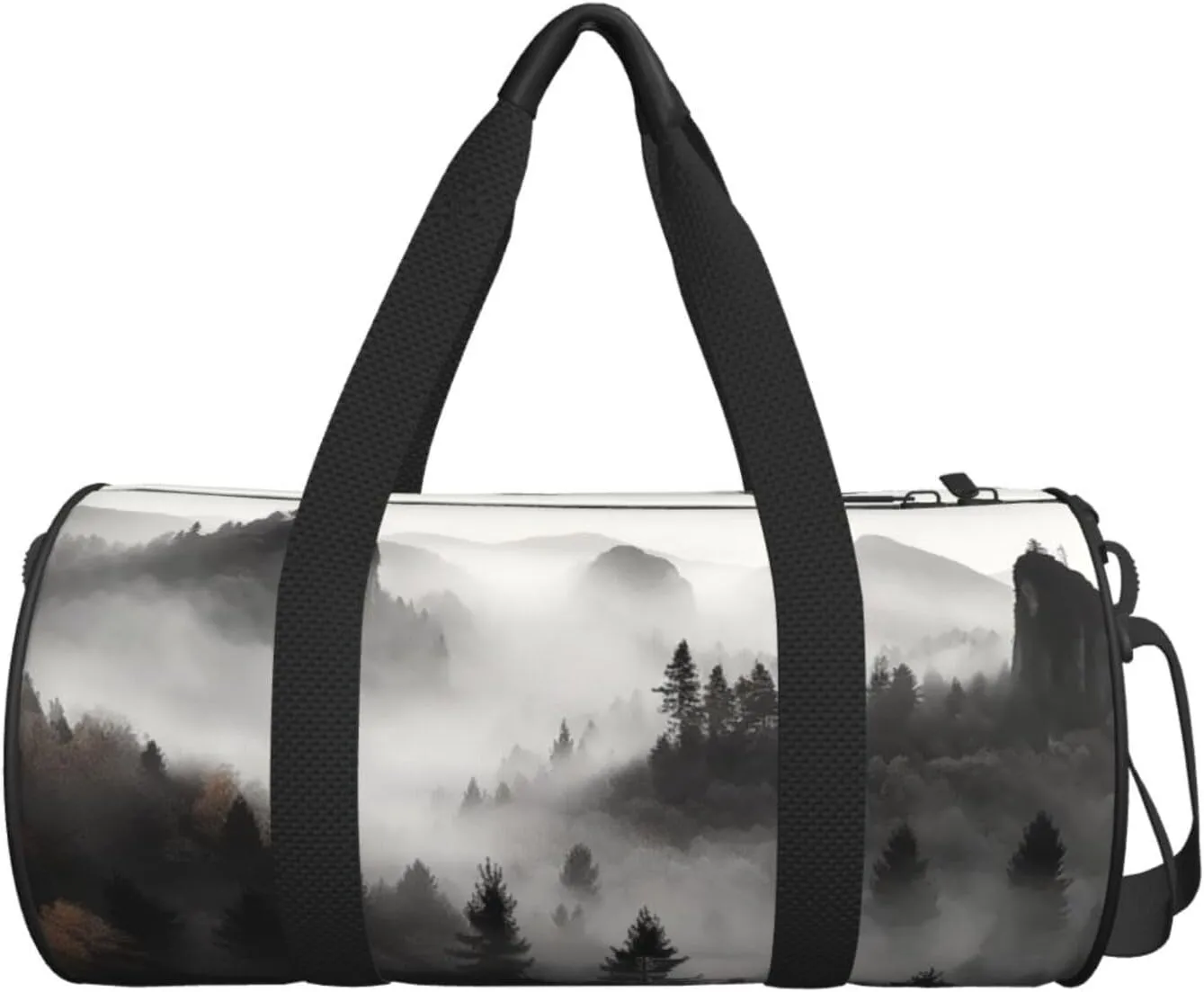 Sports Gym Bag for Women Men Travel Duffel Bag Tote Weekender Bag Carry on Overnight Bag for Travel Swimming Fitness Workout Sports Foggy Mountains Forest Duffle Bag