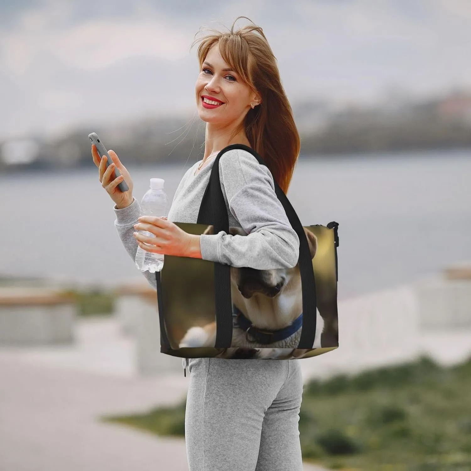 Sports Gym Bag for Women Men Travel Duffel Bag Tote Weekender Bag Carry on Overnight Bag for Travel Swimming Fitness Workout Sports Labrador Duffle Bag