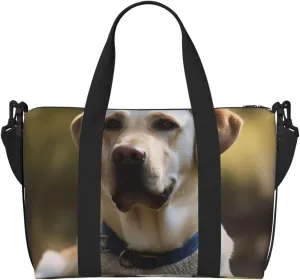 Sports Gym Bag for Women Men Travel Duffel Bag Tote Weekender Bag Carry on Overnight Bag for Travel Swimming Fitness Workout Sports Labrador Duffle Bag