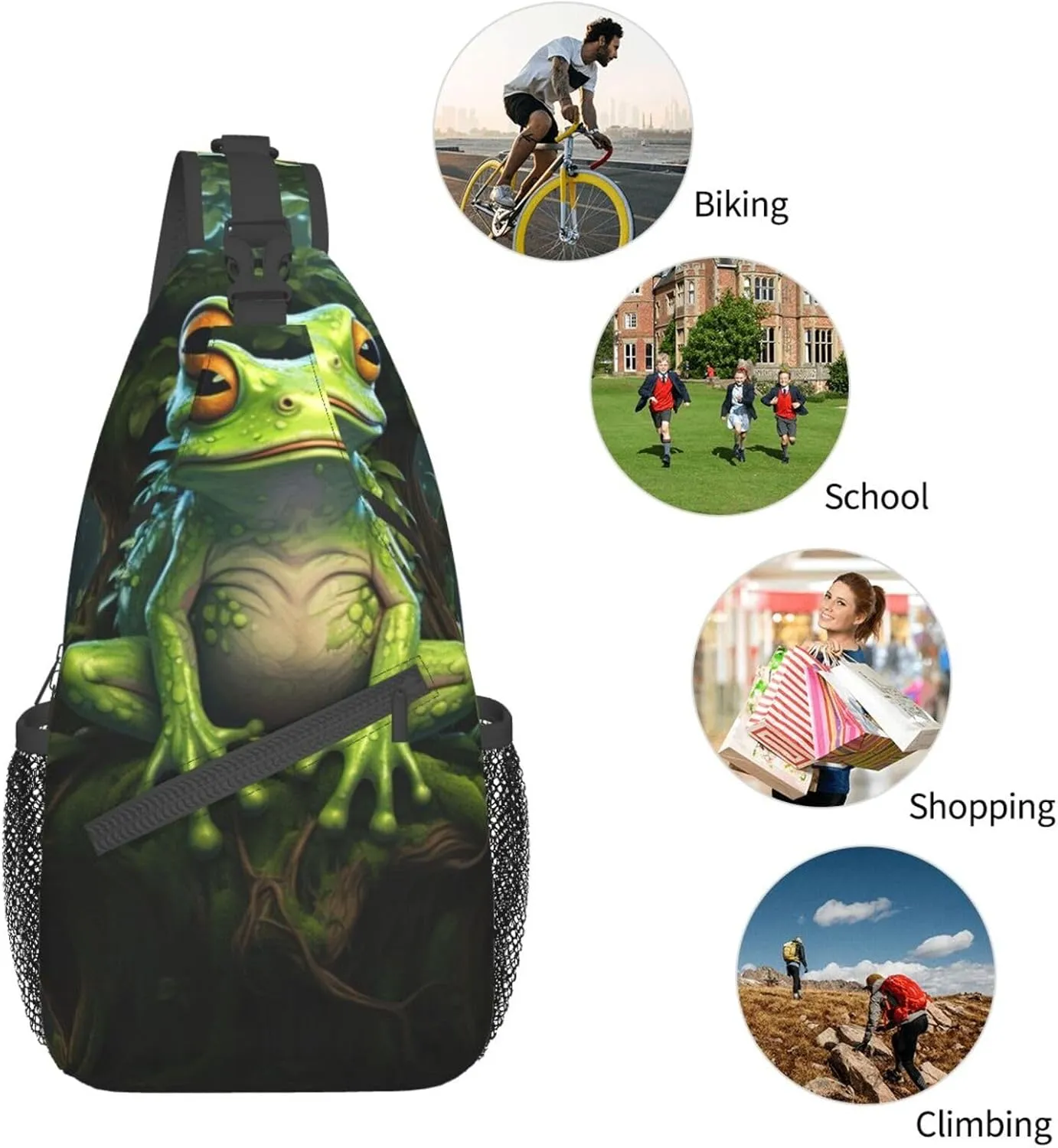 Spring Sunflowers Retro Flowers Crossbody Bag Chest Shoulder Bag Small Casual Backpack Suitable For Women Men Hiking