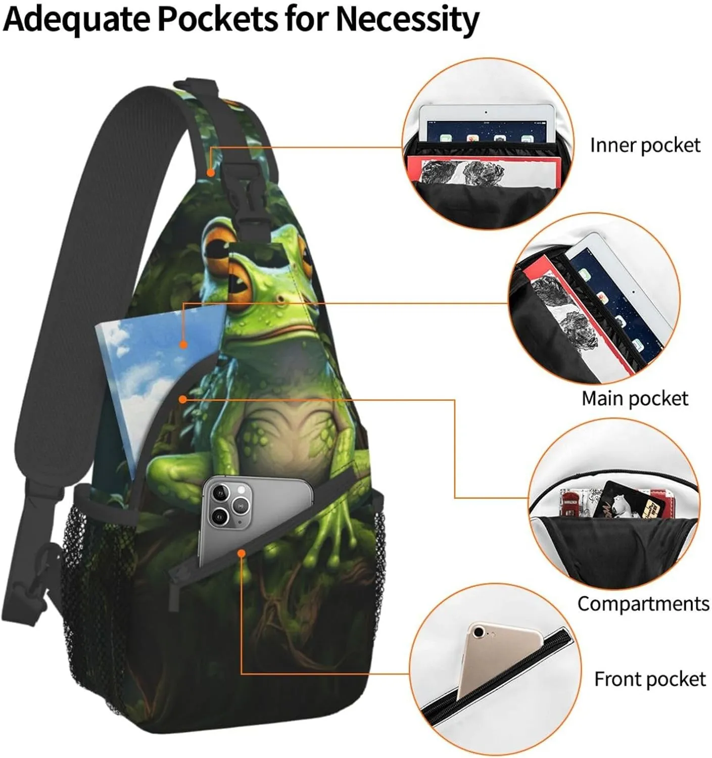 Spring Sunflowers Retro Flowers Crossbody Bag Chest Shoulder Bag Small Casual Backpack Suitable For Women Men Hiking