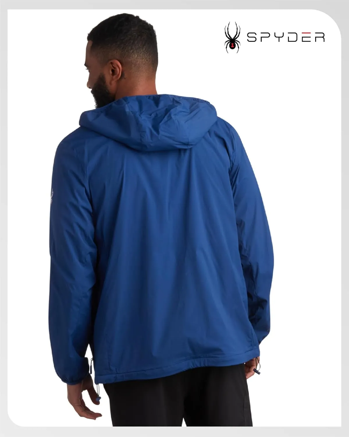 Spyder Mens Rain Jacket - Wind & Water Resistant Hooded Lightweight Rain Coats for Travel and Golf (Sizes: S-L)