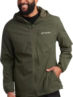 Spyder Mens Windbreaker Jacket - Lightweight Wind & Water Resistant Rain Coat for Men, Hooded Rain Jacket Men for Travel Golf