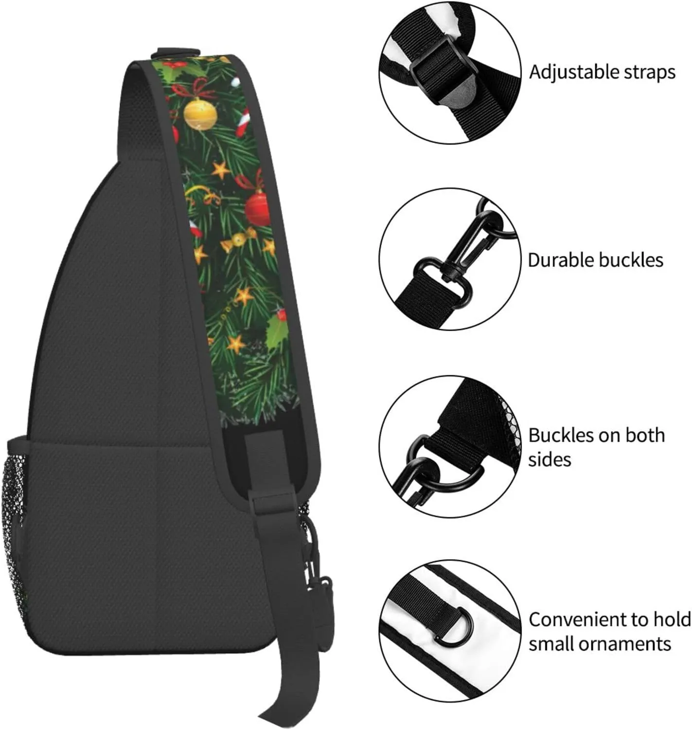 SSIMOO Christmas Tree Versatile Travel Hiking Backpack-Perfect For Outdoor Cycling,Chest Shoulder Bag