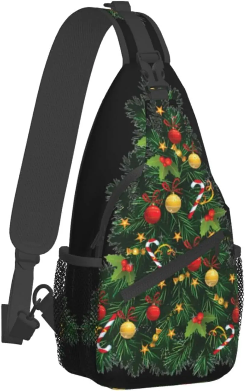 SSIMOO Christmas Tree Versatile Travel Hiking Backpack-Perfect For Outdoor Cycling,Chest Shoulder Bag