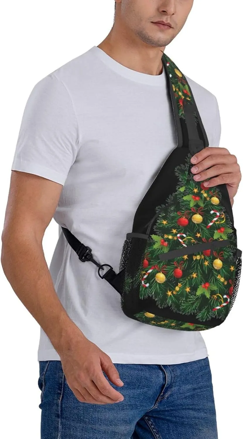 SSIMOO Christmas Tree Versatile Travel Hiking Backpack-Perfect For Outdoor Cycling,Chest Shoulder Bag