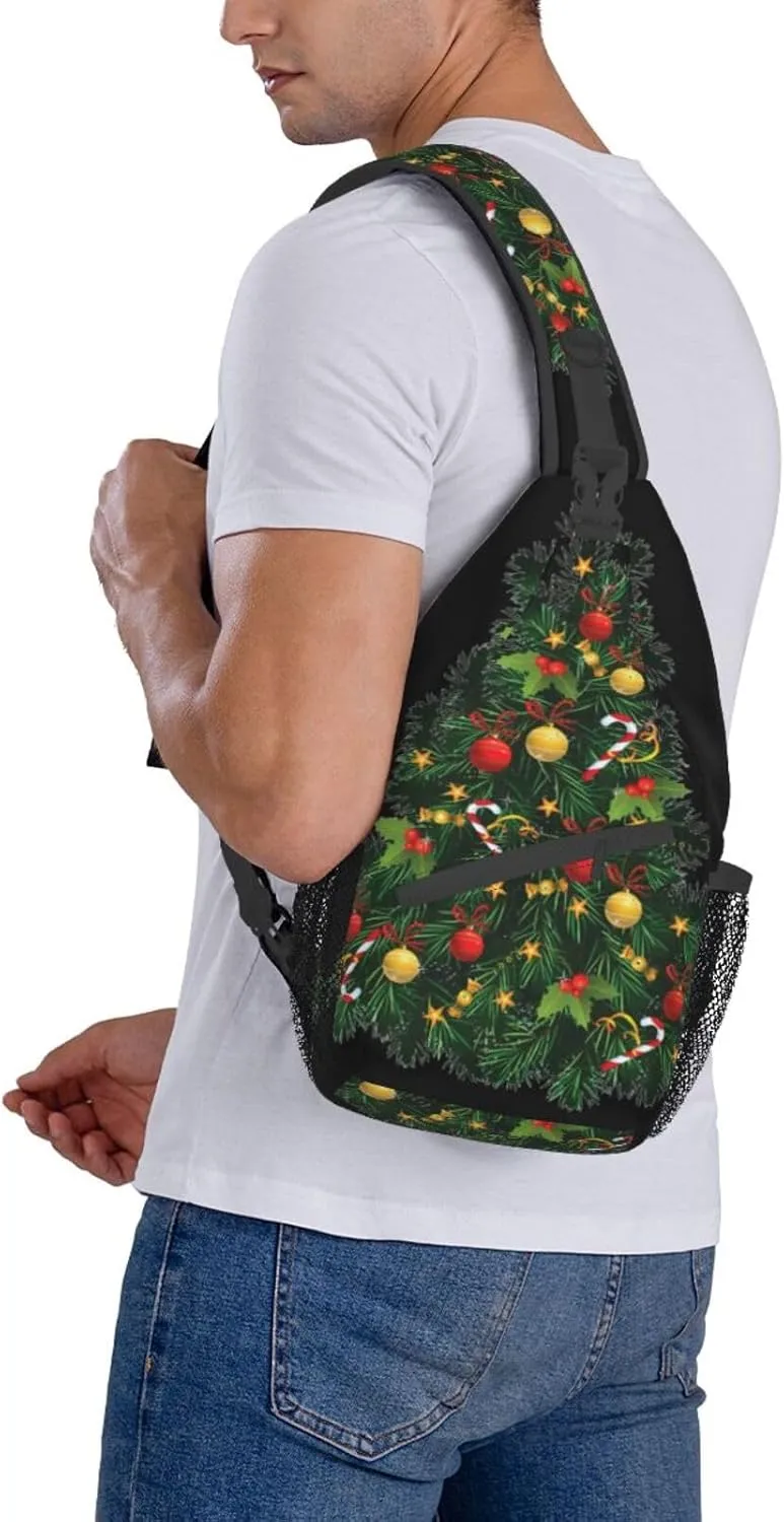 SSIMOO Christmas Tree Versatile Travel Hiking Backpack-Perfect For Outdoor Cycling,Chest Shoulder Bag