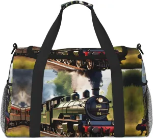 Steam Little Train print Carry on Bag Underseat Personal Item Bag Travel Duffel Bag Gym Carry On Sports Bag