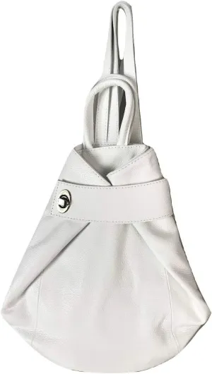 Stella Convertible Leather Backpack Purse – Casual Travel Tote Bag White