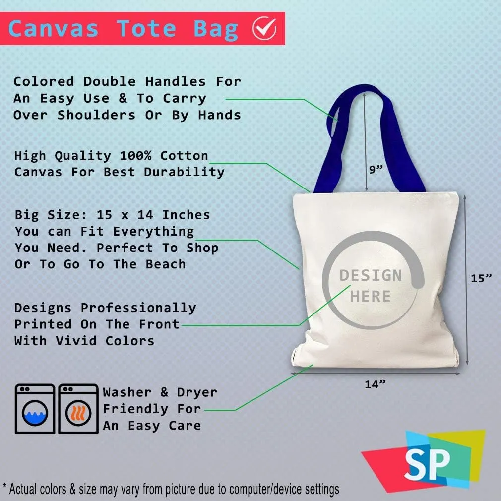 Style In Print Canvas Tote Reusable Shopping Bag Love Ya. Happy Valentines! Be Mine. Valentines Day