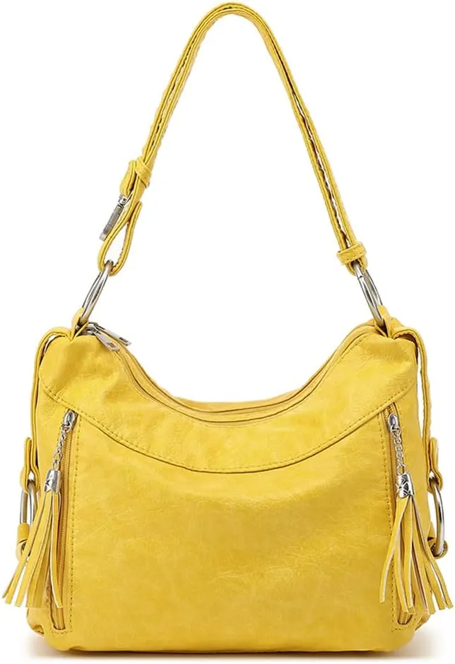 Style Strategy Purses Hobo bags for women Washed Vegan Leather Shoulder Bag Ladies crossbody bag for women