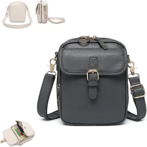 Successivei Crossbody Leather Bag, 2025 Upgrade Vintage Double Layer Large Capacity Mini Messenger Bags