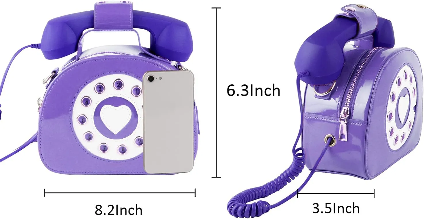 SUKUTU Telephone Shaped Purse Shoulder Crossbody Tote Bags Women Retro Phone Top-Handle Handbags for Girls