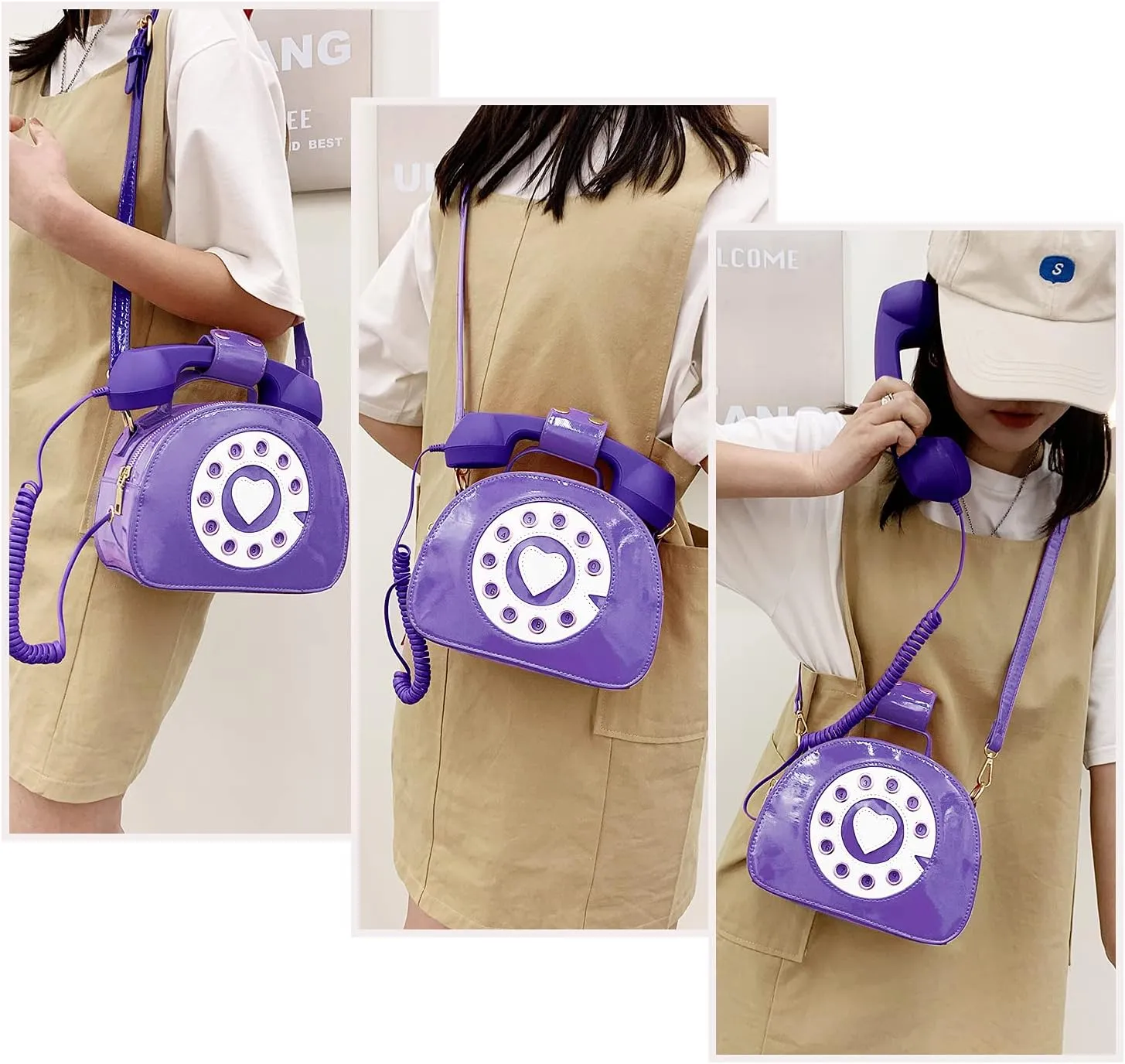 SUKUTU Telephone Shaped Purse Shoulder Crossbody Tote Bags Women Retro Phone Top-Handle Handbags for Girls