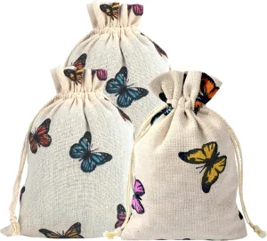 Summer Spring Easter Butterfly Party Gift Treat Bags Drawstring Gift Bag Butterfly Party Favor Bag for Girls Spring Easter ,Baby Shower,Birthday Party , Bridal Shower,Wedding Party Favor Bag Supplies