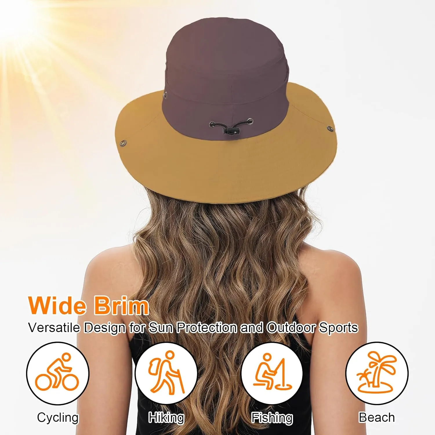 Sun Hats for Women UV Protection Fishing Hat Wide Brim Safari Hats 2 in 1 Zip-Off Sun Visor Hats UPF 50 