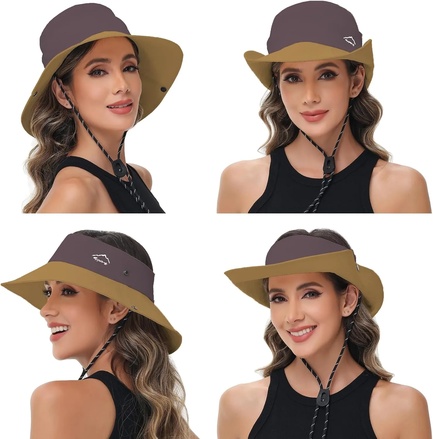 Sun Hats for Women UV Protection Fishing Hat Wide Brim Safari Hats 2 in 1 Zip-Off Sun Visor Hats UPF 50 