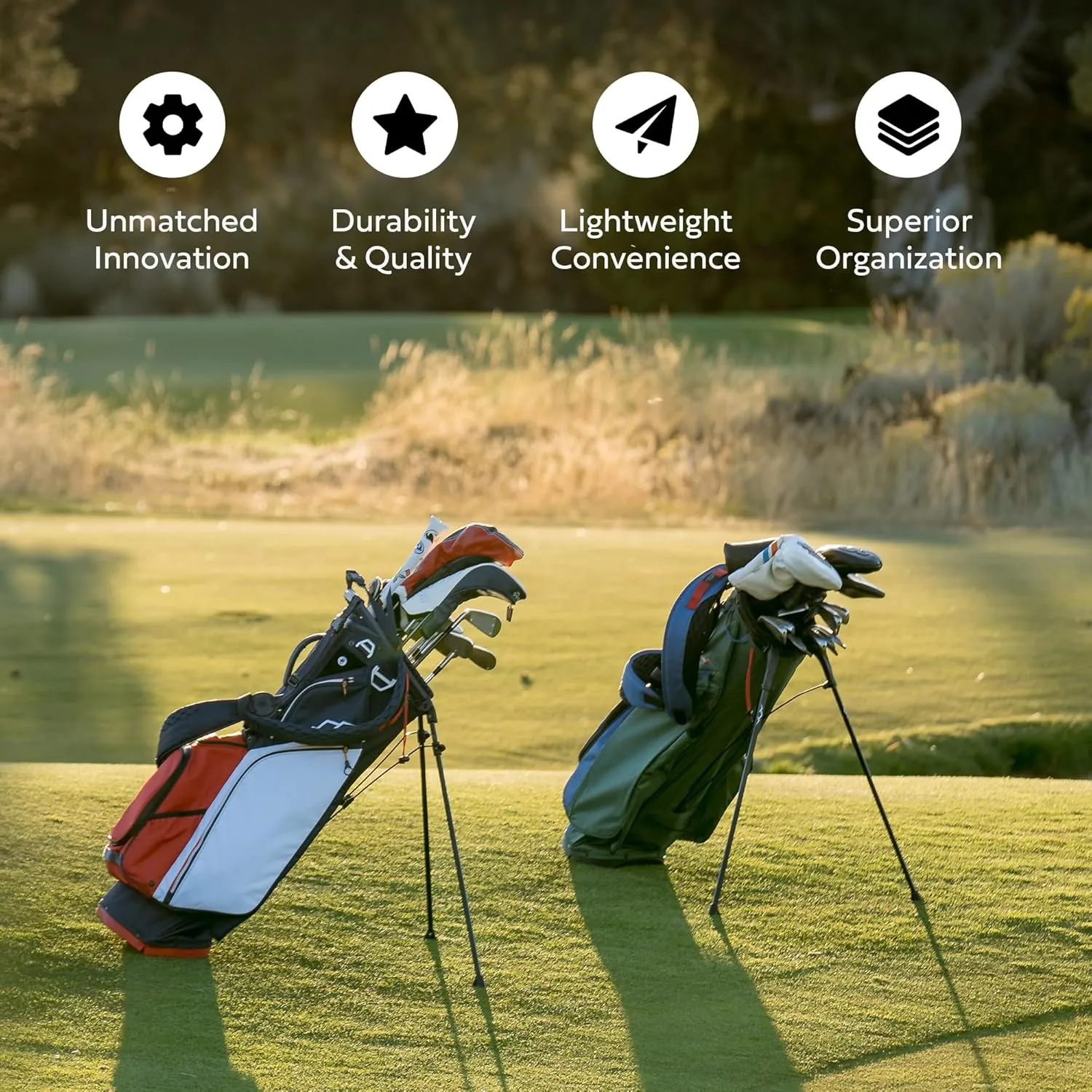 Sun Mountain 2025 Eclipse 3.5 4 Way Golf Stand Bag - Durable Golf Bag with Eleven Pockets for Ample Storage - Features an Ergonomic X-Fit Dual Strap System and a Matching Rain Hood