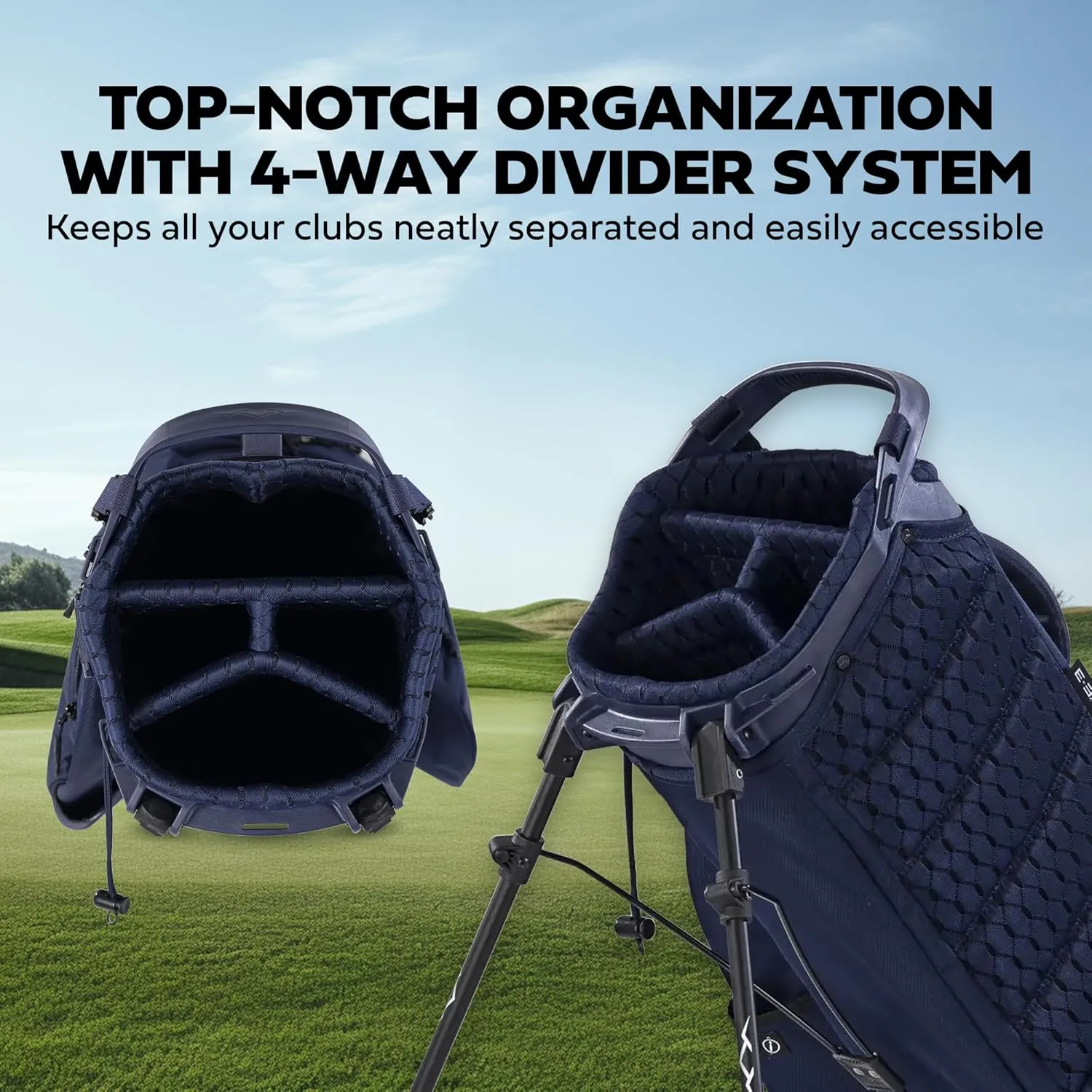 Sun Mountain 2025 Eclipse 3.5 4 Way Golf Stand Bag - Durable Golf Bag with Eleven Pockets for Ample Storage - Features an Ergonomic X-Fit Dual Strap System and a Matching Rain Hood