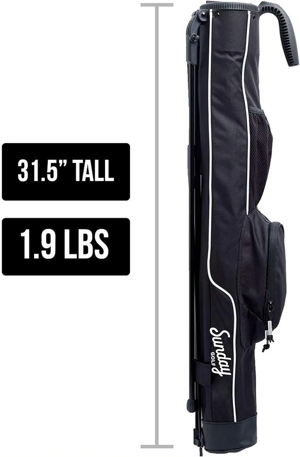 Sunday Golf - Lightweight Sunday Golf Bag with Strap and Stand – Easy to Carry and Durable Pitch n Putt Golf Bag – Golf Stand Bag for The Driving Range, Par 3 and Executive Courses – 31.5 inches Tall…