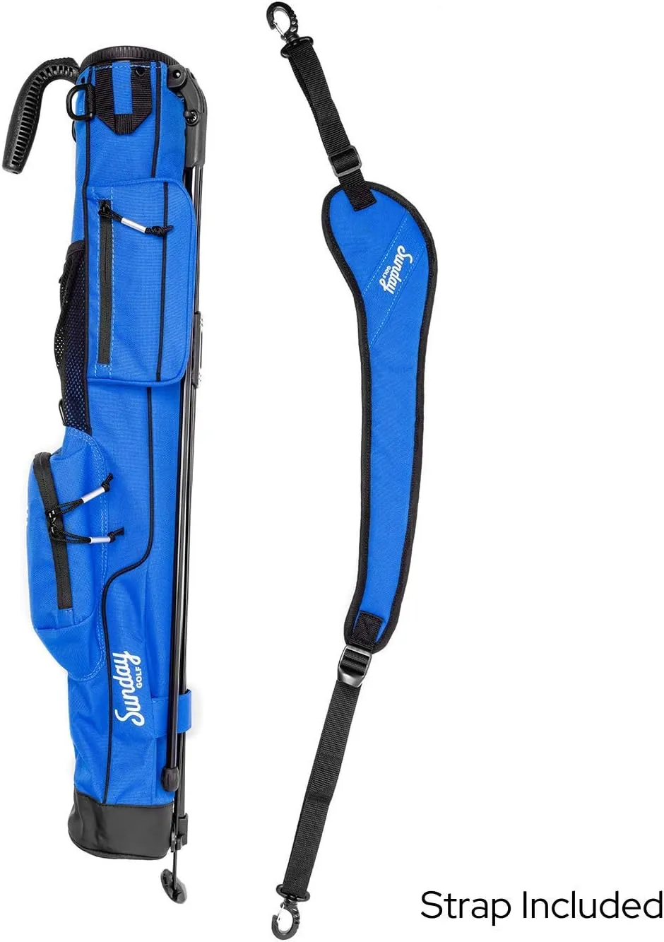 Sunday Golf - Lightweight Sunday Golf Bag with Strap and Stand – Easy to Carry and Durable Pitch n Putt Golf Bag – Golf Stand Bag for The Driving Range, Par 3 and Executive Courses – 31.5 inches Tall…