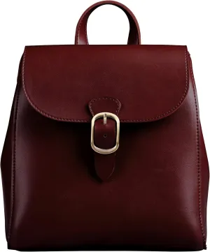 SUNLIGHT LEAVES Simple Vegan Leather Flap 3 Way Convertible Backpack For Women Classic Vintage Faux Leather Fashion Daypack (Red)