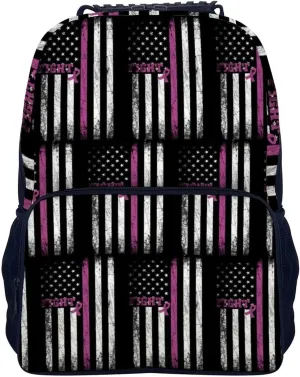 Supdreamc Fight Breast Cancer Pink Pattern Rucksacks Durable Polyester Anti-Theft Multipurpose Carry On Bag Large Capacity Gym Outdoor Hiking Backpack With Smooth Zippers