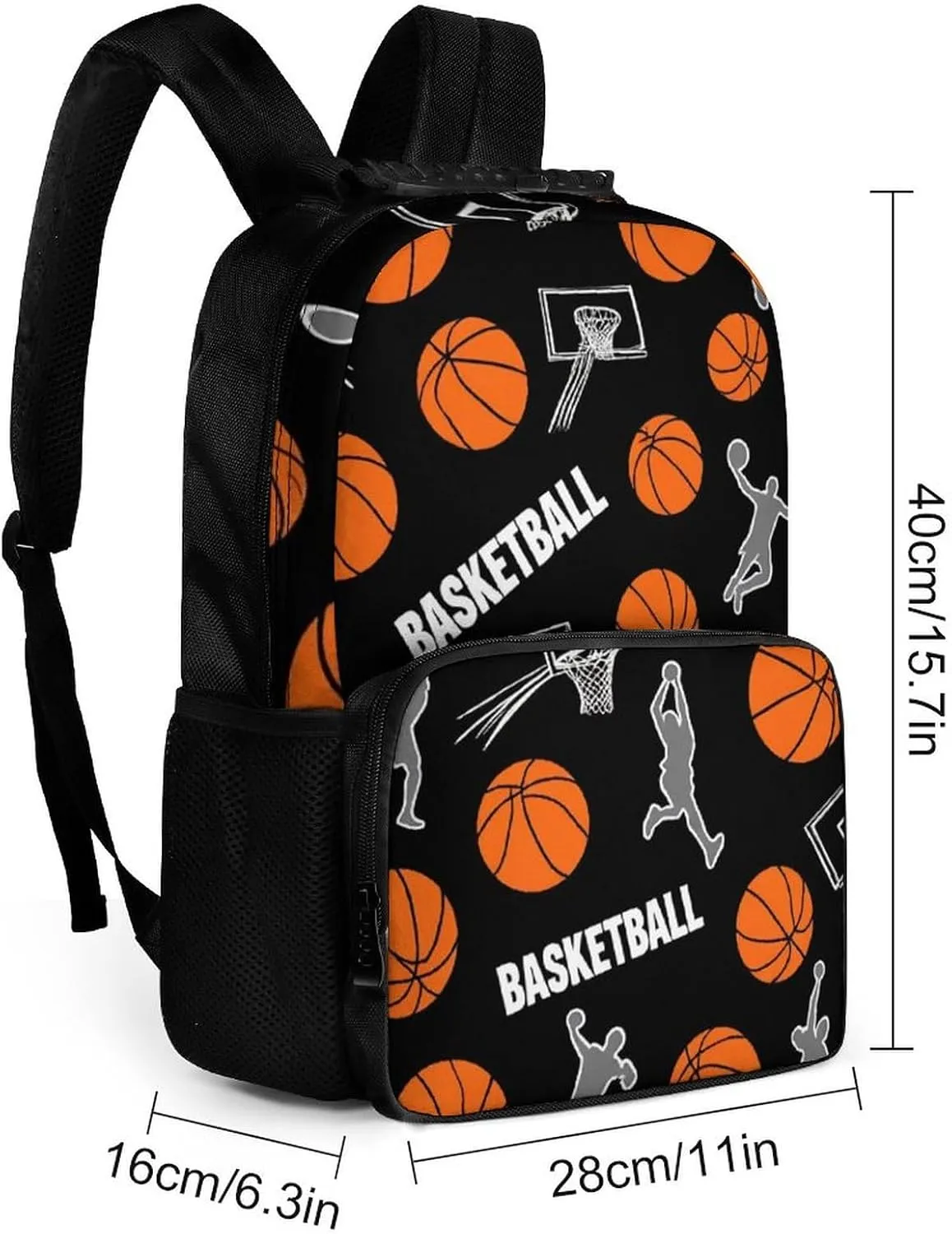 Supdreamc Lightweight Rucksacks for Climbing Outdoors Walking Cycling - Large Capacity Anti-Theft Multipurpose Carry On Bag, Game Sports Basketball Print Camping Outdoor Backpack