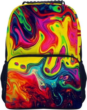 Supdreamc Neon Colorful Rucksacks Lightweight Multipurpose Anti-Theft Shoulder Bag Big Capacity Traveling & Camping Backpack With Side Pockets