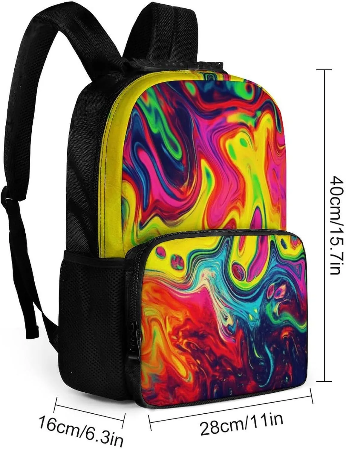 Supdreamc Neon Colorful Rucksacks Lightweight Multipurpose Anti-Theft Shoulder Bag Big Capacity Traveling & Camping Backpack With Side Pockets