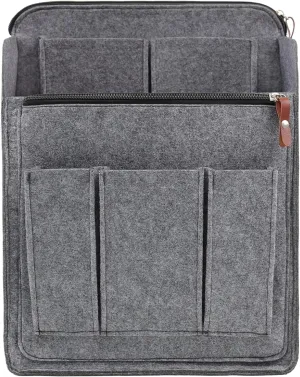 Surblue Felt Backpack Organizer Insert for Travel Rucksack and Daypack, Bag Insert Liner Pocket with Zipper, Large Capacity Divider Foldable Shoulder Bag Organizer for Men and Women, (Grey, XL)